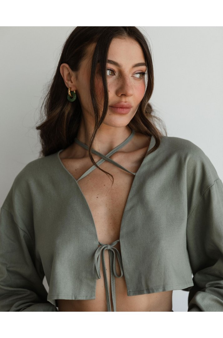 Сорочка на зав'язках льон