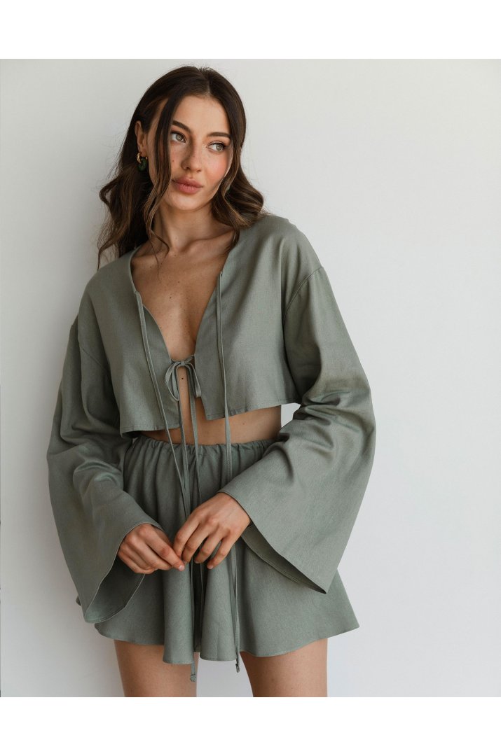 Сорочка на зав'язках льон