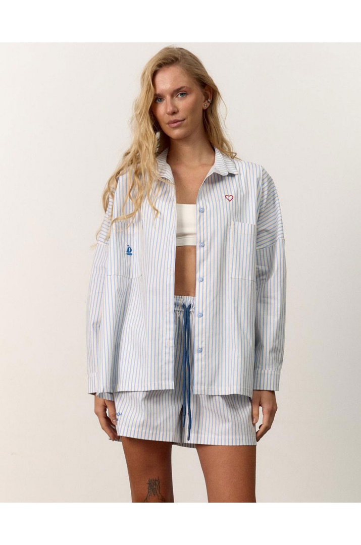 Сорочка в смужку з вишивкою