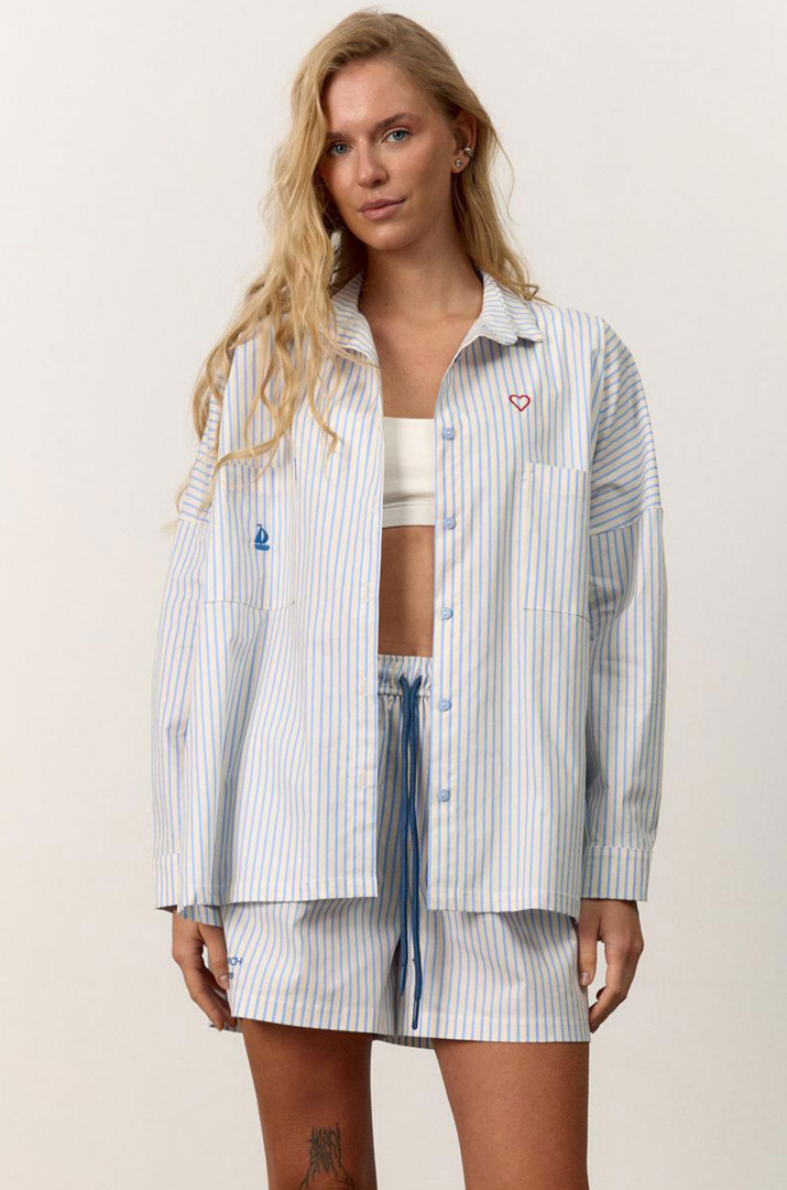 Сорочка в смужку з вишивкою