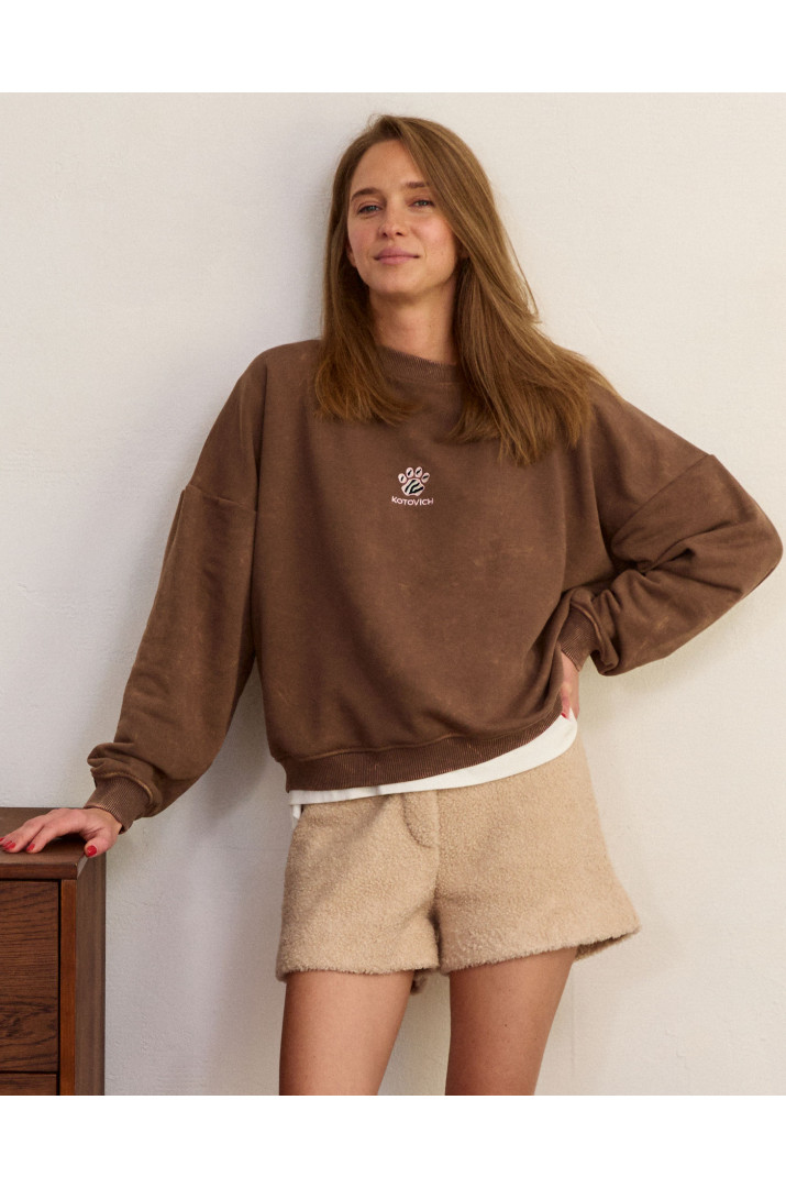 Світшот з вишивкою "Лапка"