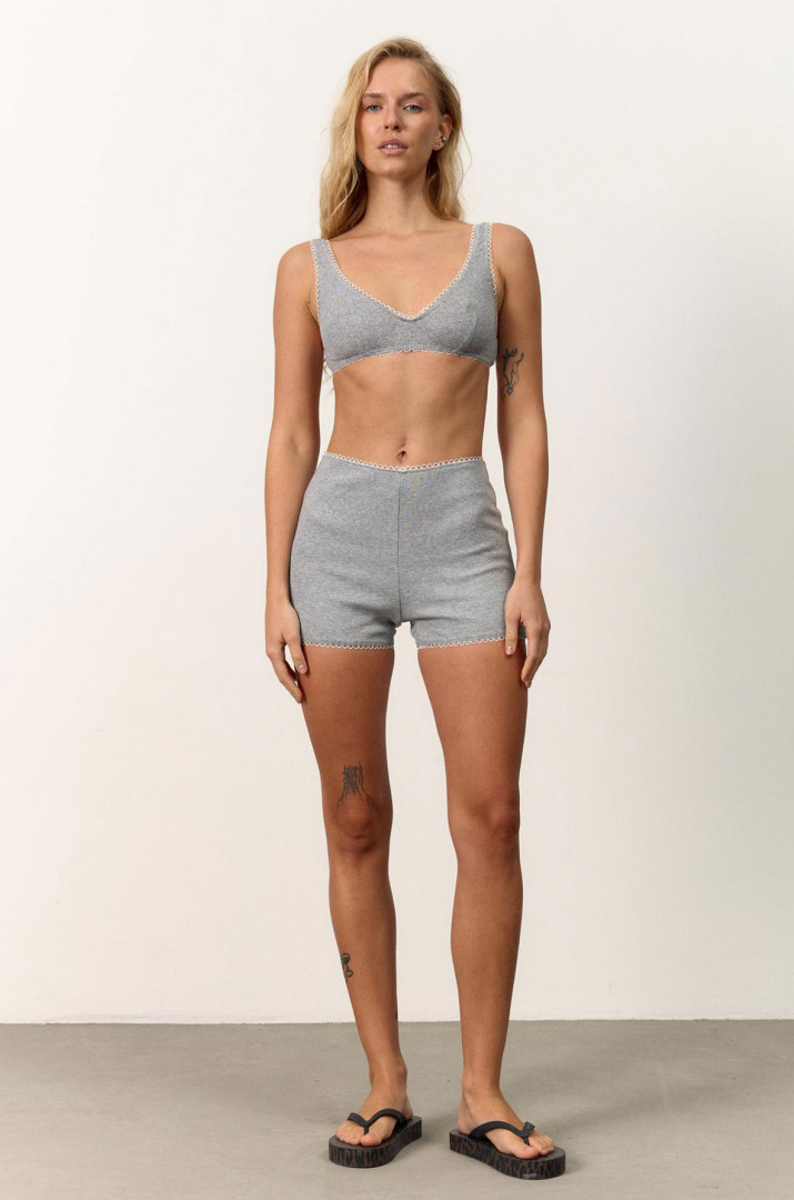 Шорти рубчик з мереживом