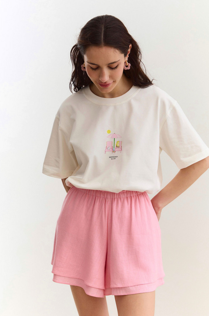 Футболка з принтом "Кіт на морі"