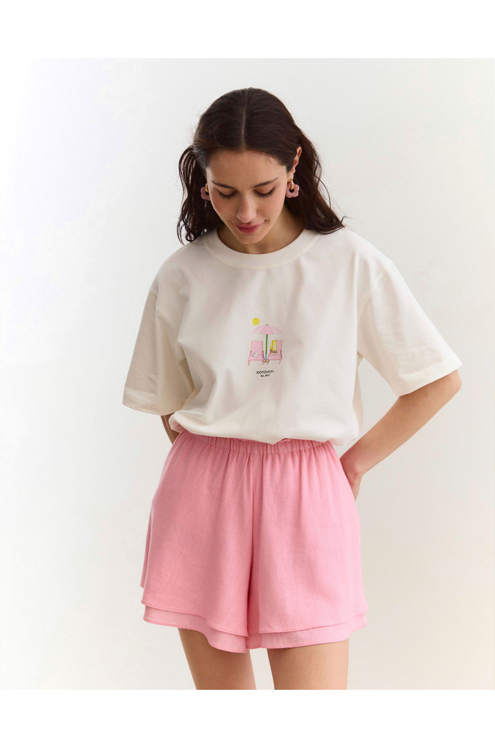 Футболка з принтом "Кіт на морі"