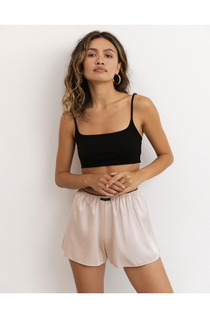 Шорти з мереживною резинкою сатин