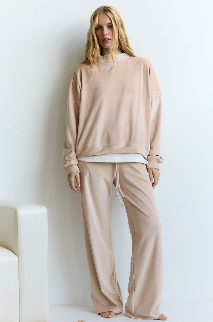 Штани зі шнурком утеплений велюр