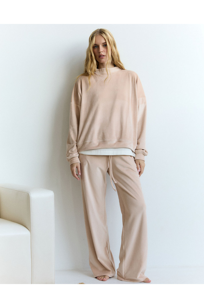 Штани зі шнурком утеплений велюр