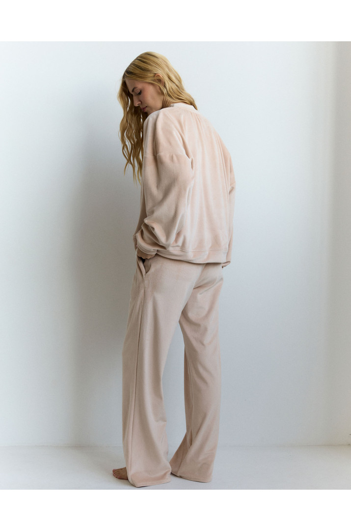 Штани зі шнурком утеплений велюр