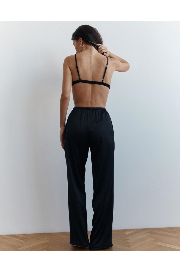 Штани з рюшем сатин