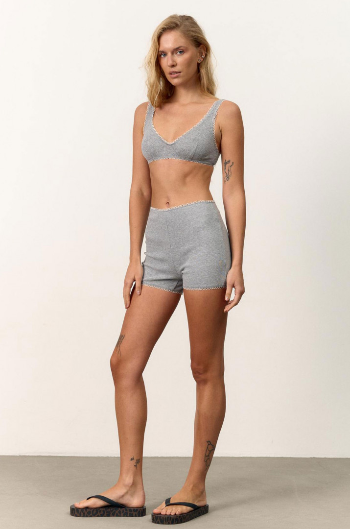 Шорти рубчик з мереживом