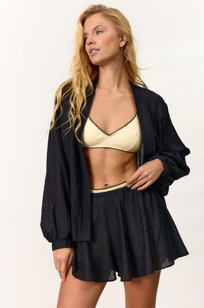 Шорти рубчик з мереживом