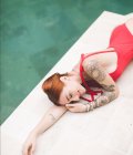 Купальник цельный красный на завязках Купальник цельный красный на завязках