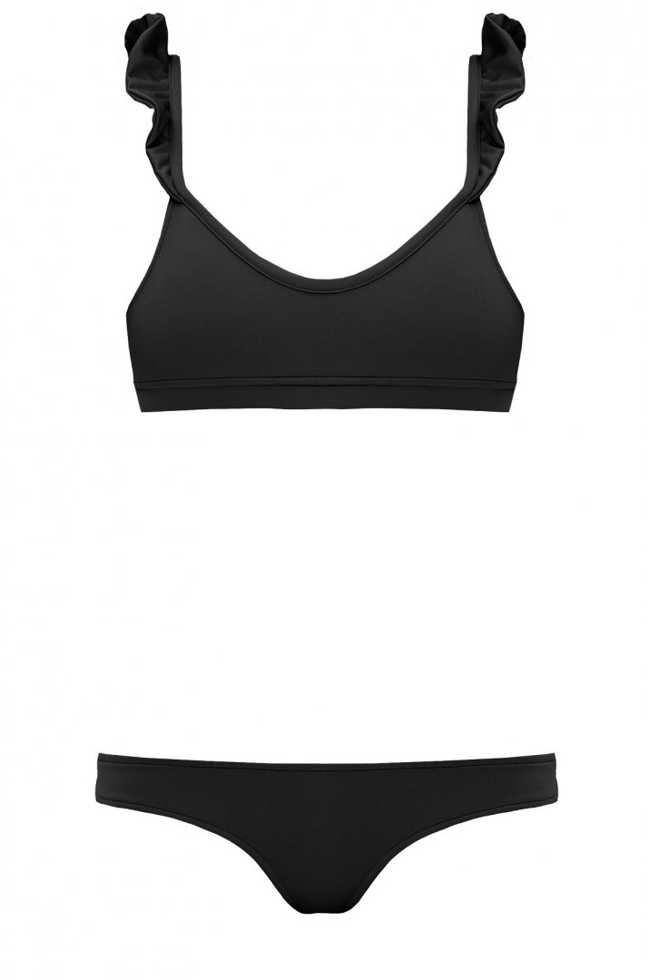 Black swimsuit with ruffle Black swimsuit with ruffle